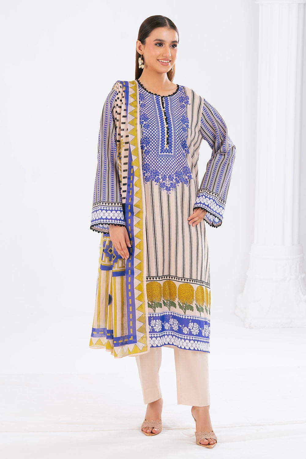 3 Piece Lawn Printed UnStitched Suit