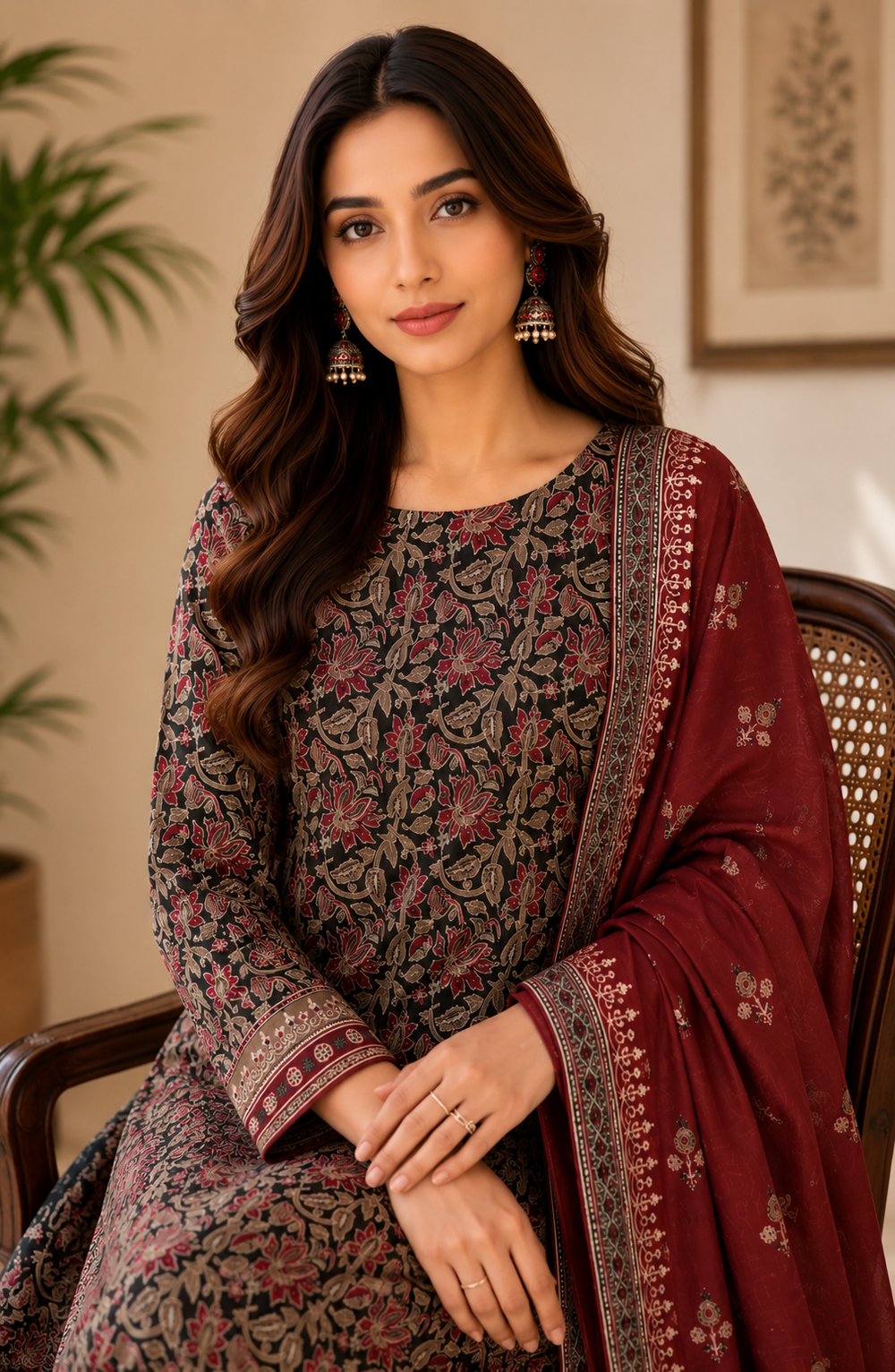 3PCs PRINTED LAWN UNSTITCHED SUIT