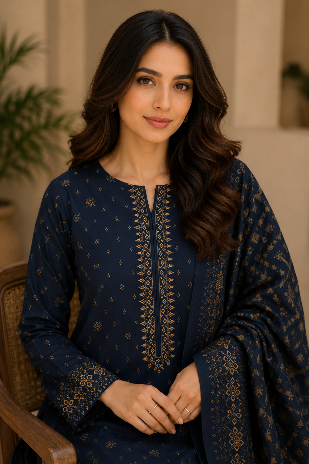 3PCs PRINTED LAWN UNSTITCHED SUIT