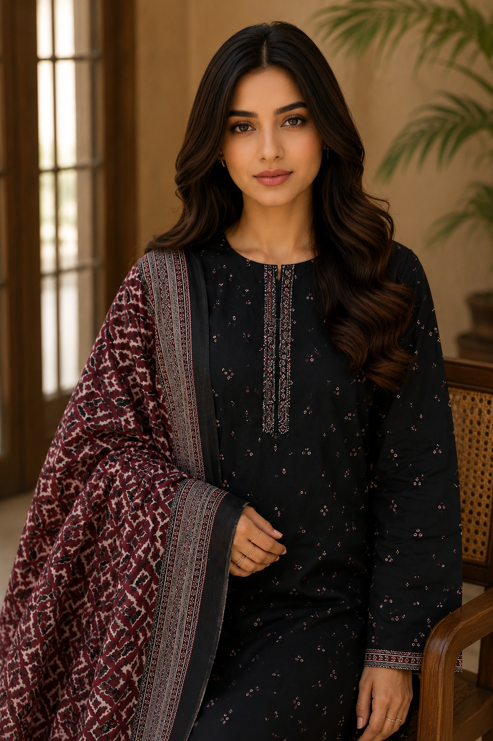3PCs PRINTED LAWN UNSTITCHED SUIT