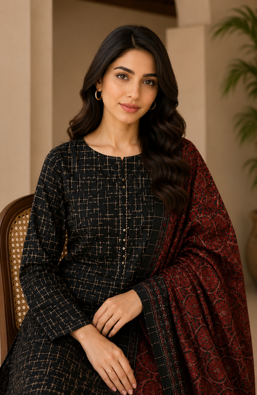 3PCs PRINTED LAWN UNSTITCHED SUIT