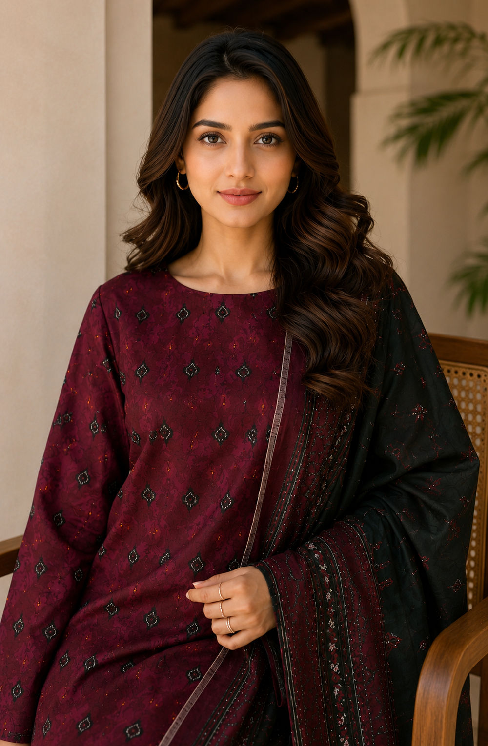 3PCs PRINTED LAWN UNSTITCHED SUIT