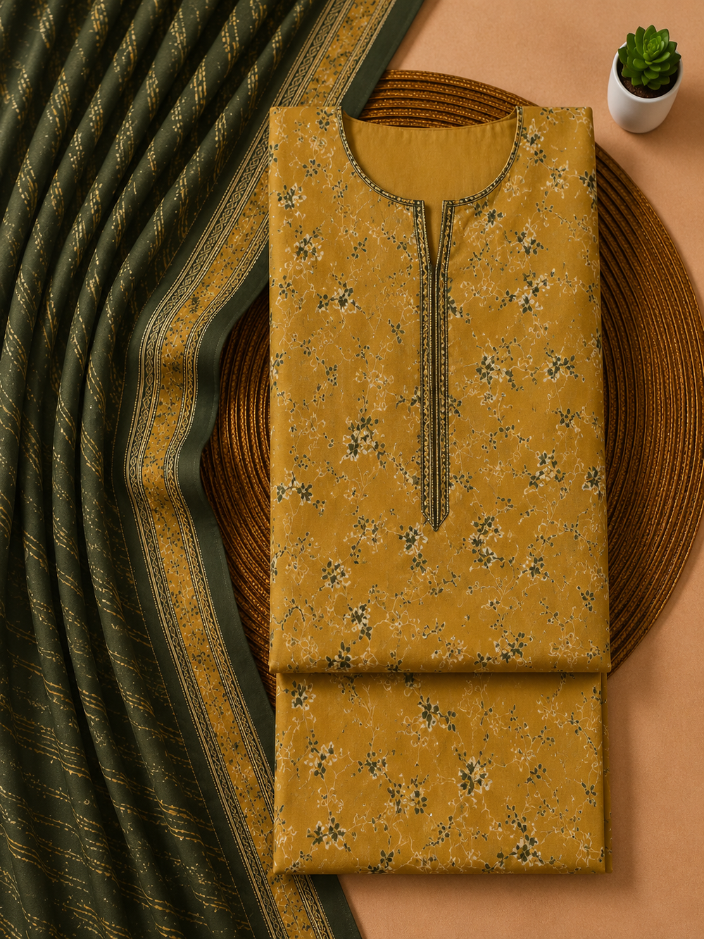 PRINTED 3PCs LAWN SUIT