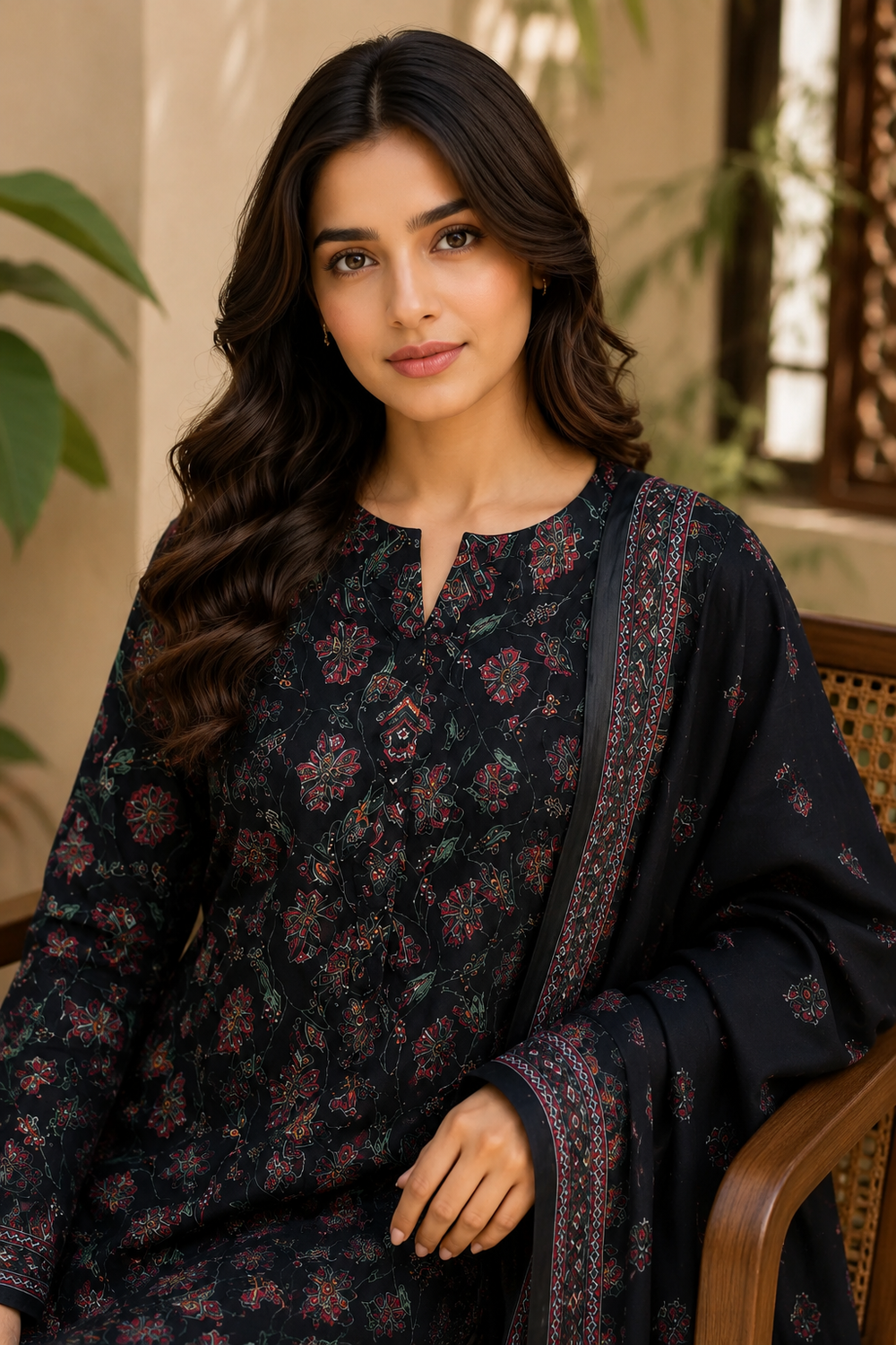3PCs PRINTED LAWN UNSTITCHED SUIT