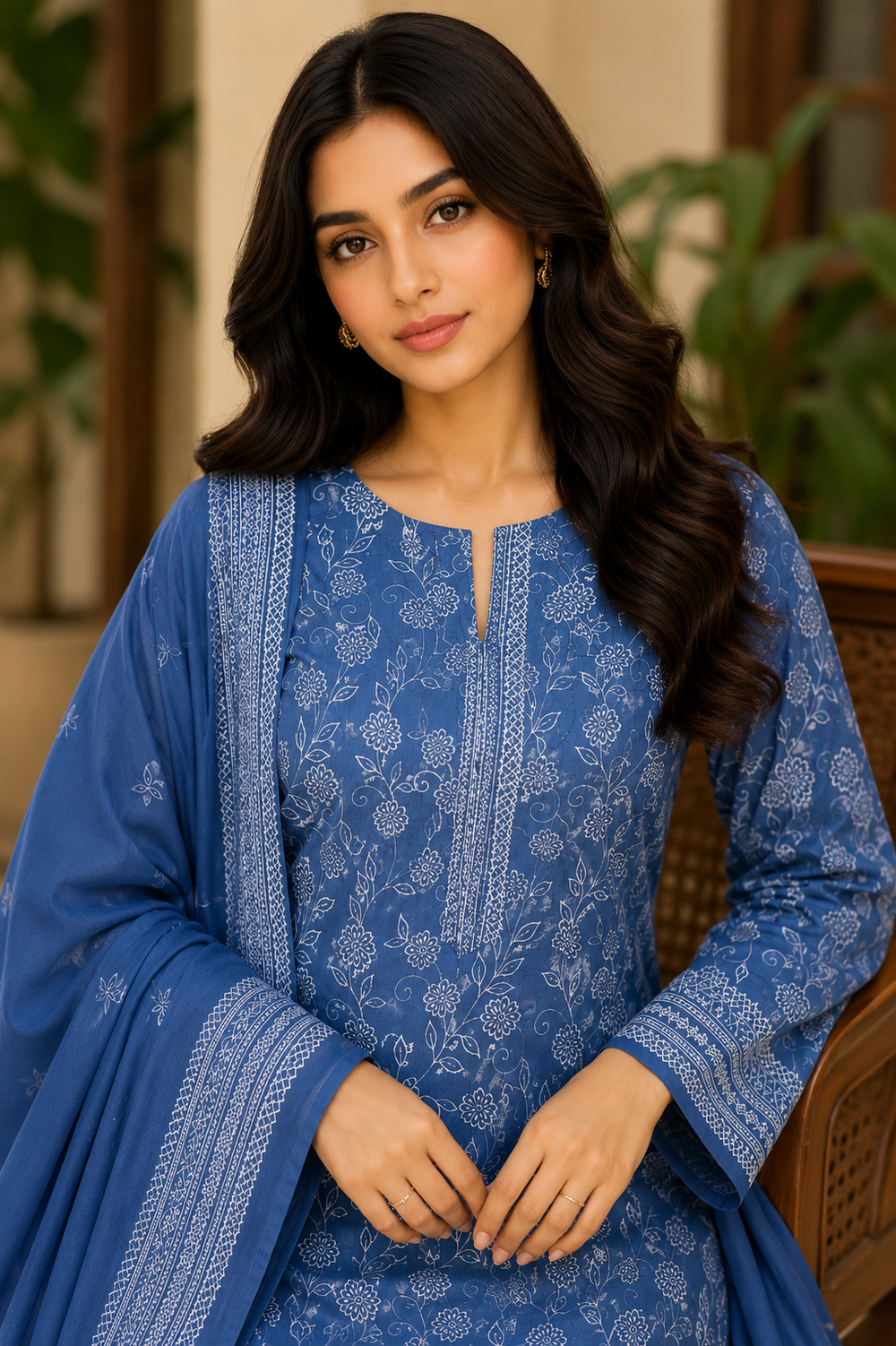 3PCs PRINTED LAWN UNSTITCHED SUIT