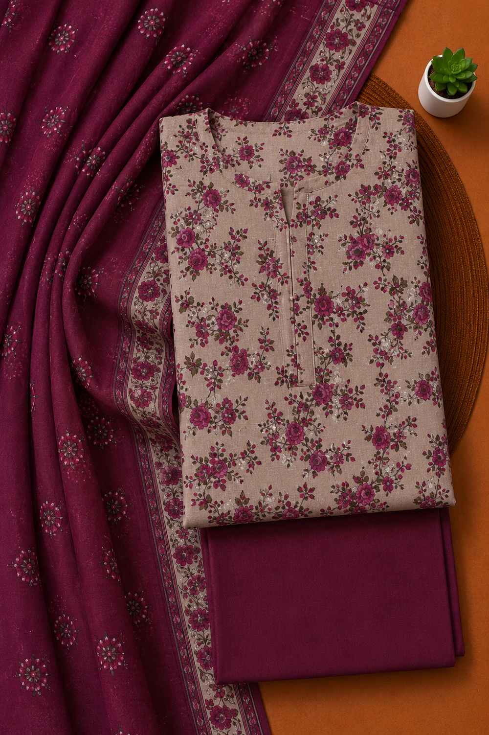 PRINTED 3PCs LAWN SUIT
