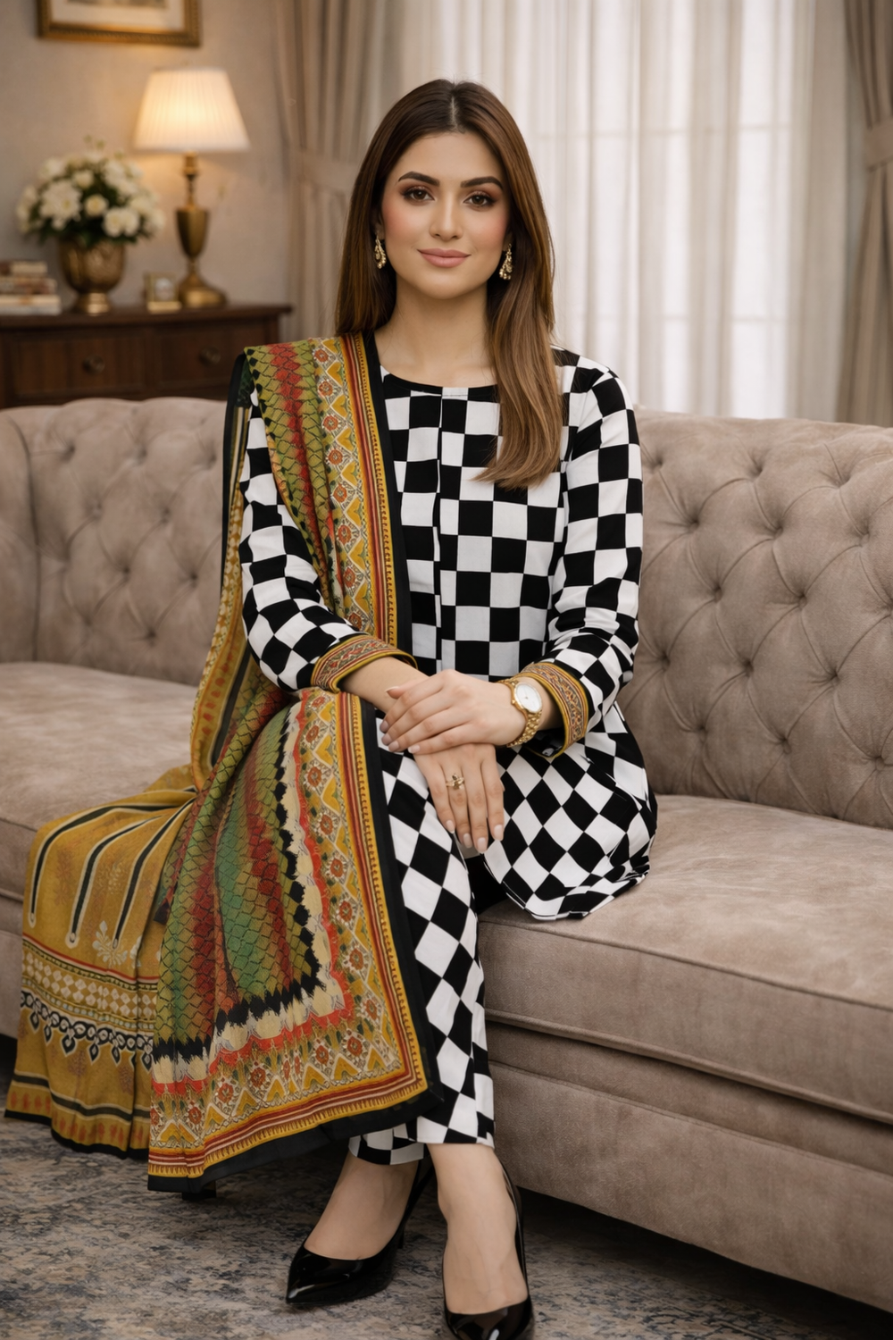 Swiss Lawn Unstitched 3 Piece Suit - A1514