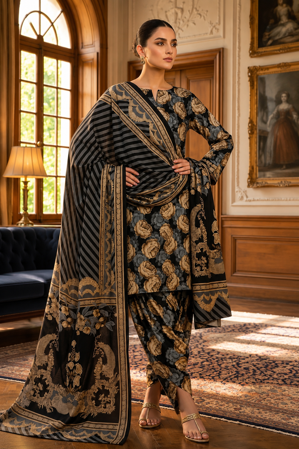 SWISS PRINTED 3PCs LAWN SUIT