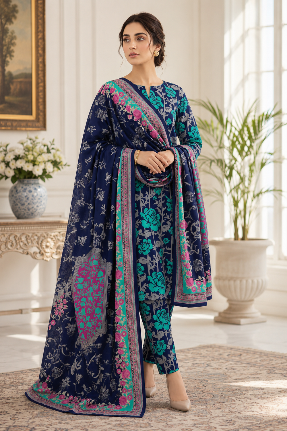 SWISS PRINTED 3PCs LAWN SUIT