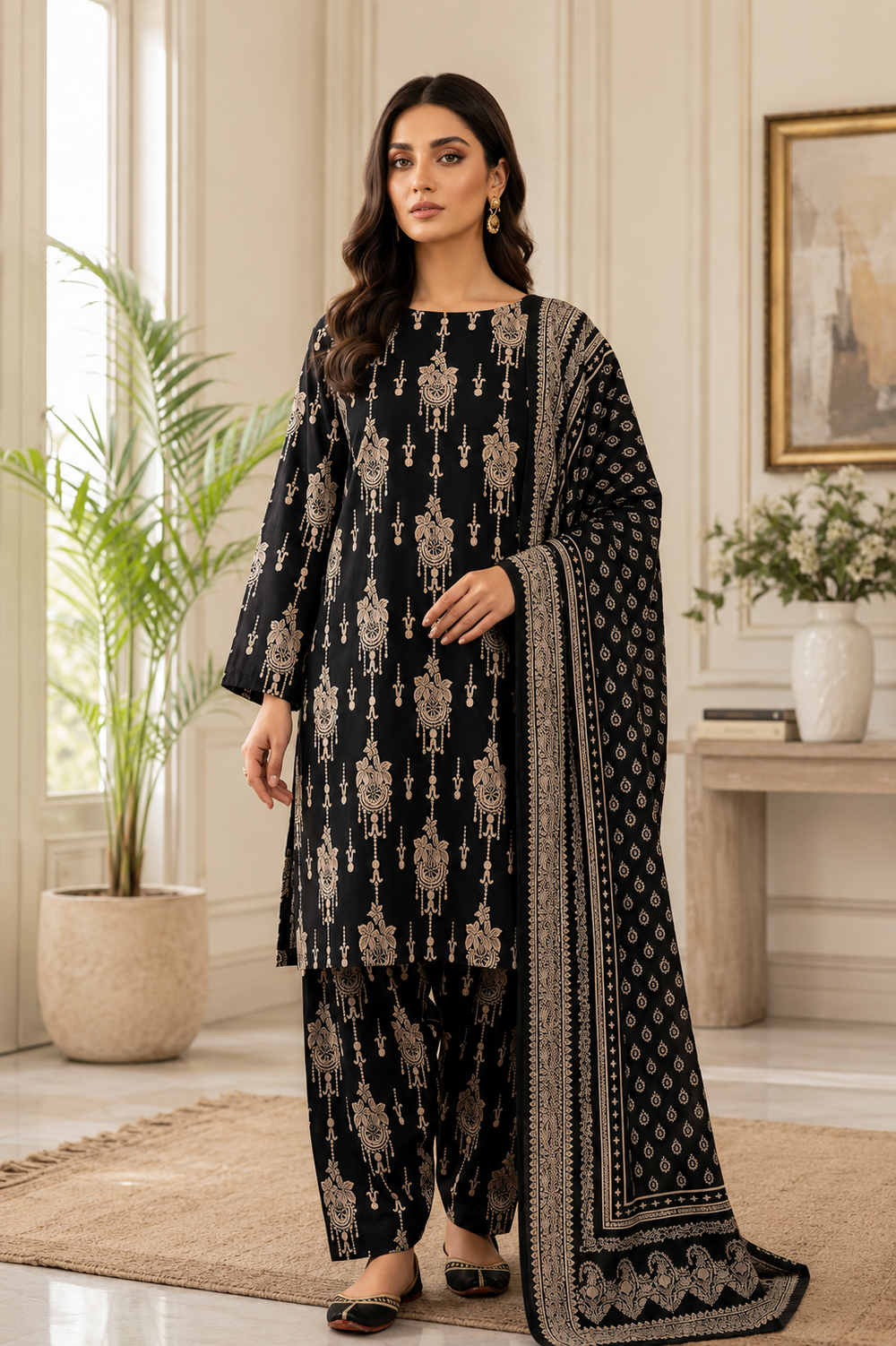 SWISS PRINTED 3PCs LAWN SUIT