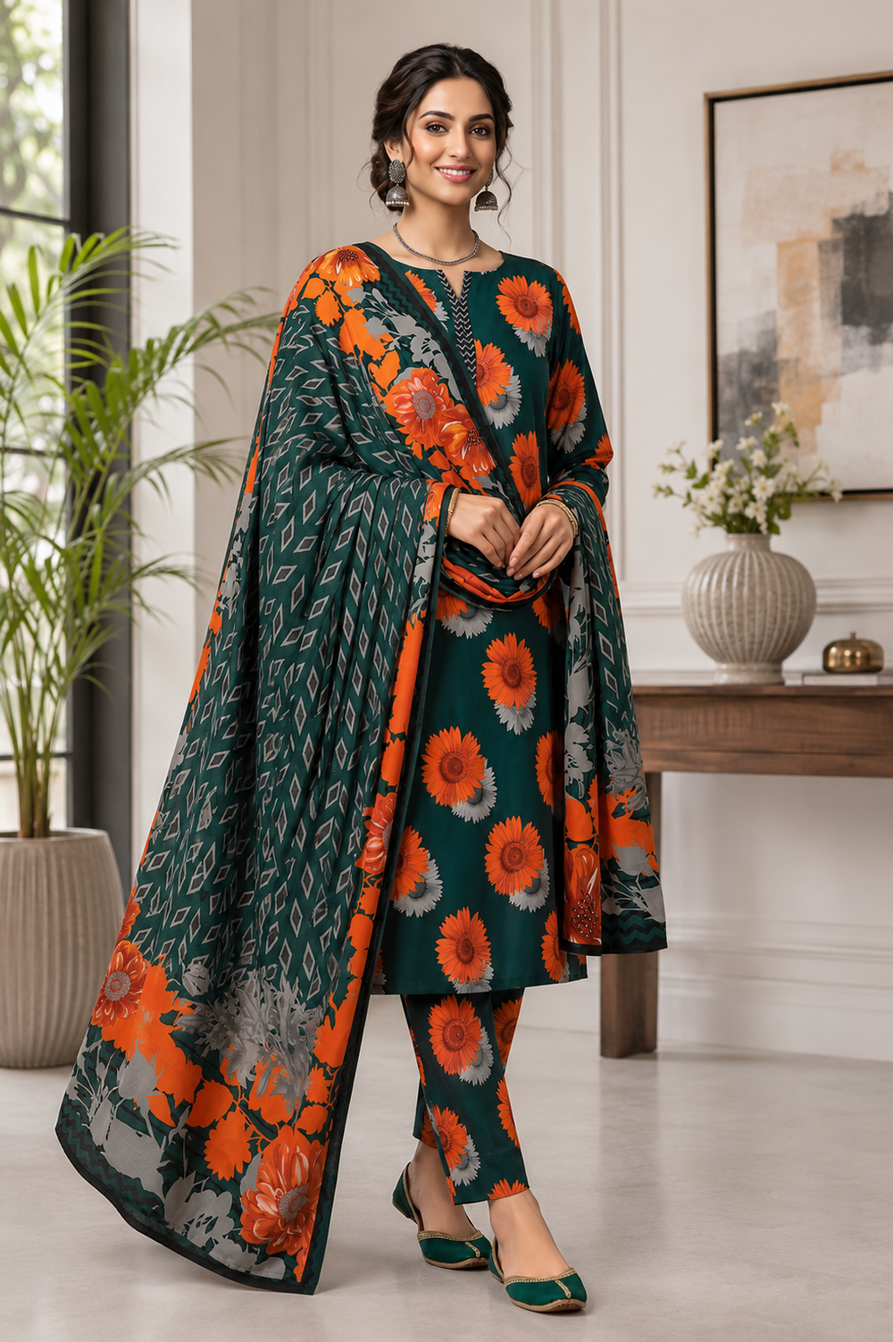SWISS PRINTED 3PCs LAWN SUIT