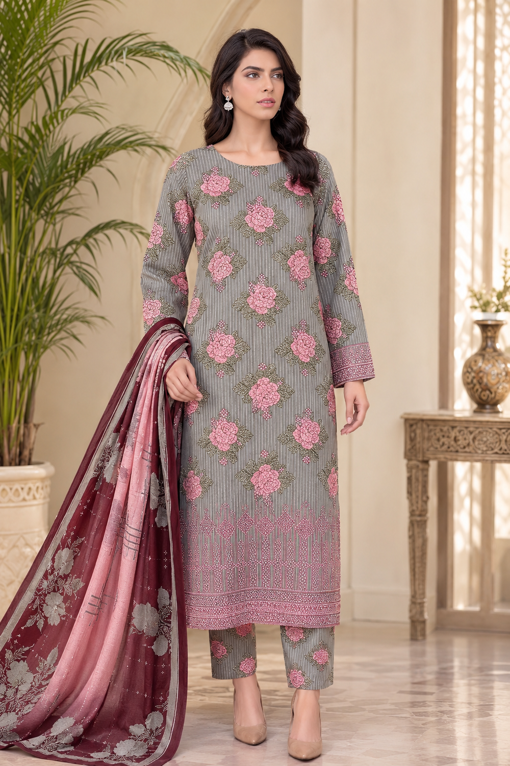 SWISS PRINTED 3PCs LAWN SUIT