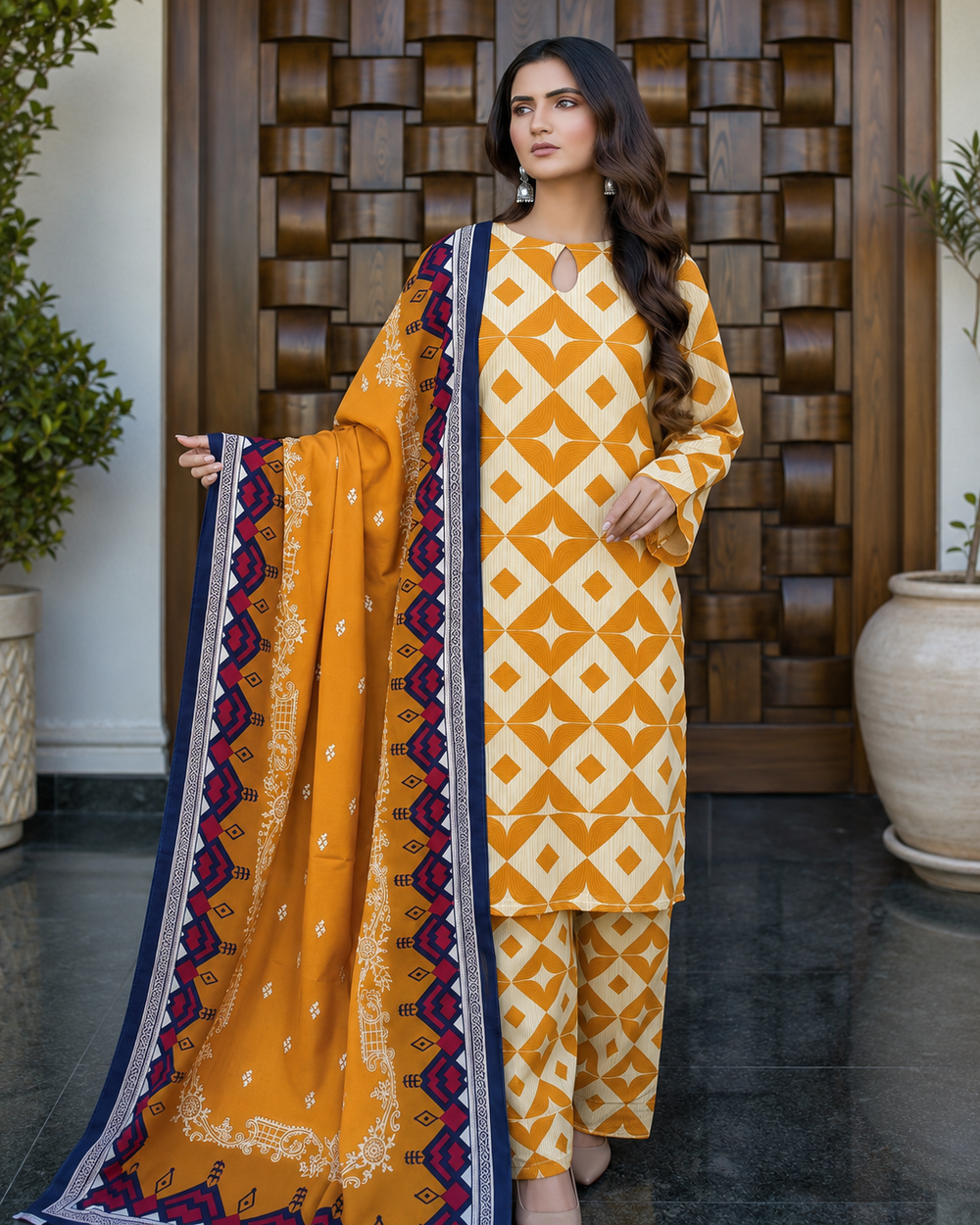 SWISS PRINTED 3PCs LAWN SUIT