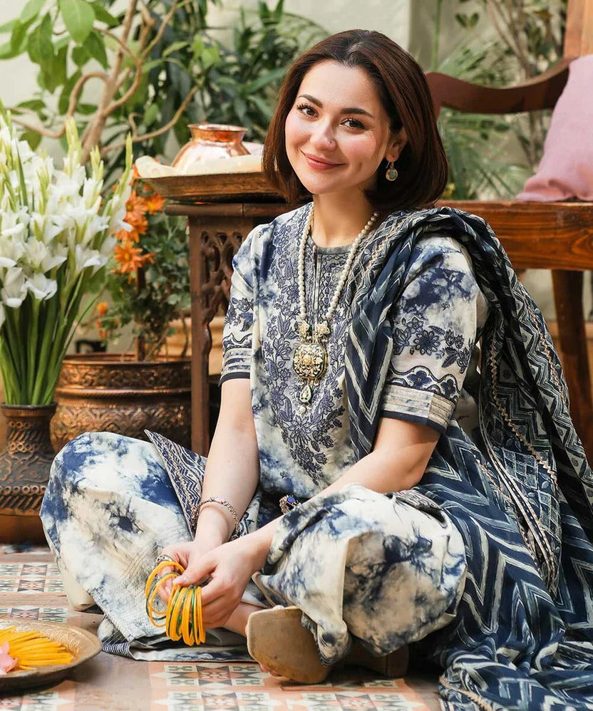 3 Piece BreezeLawn Printed UnStitched Suit with Printed Dupatta & Printed Trouser.