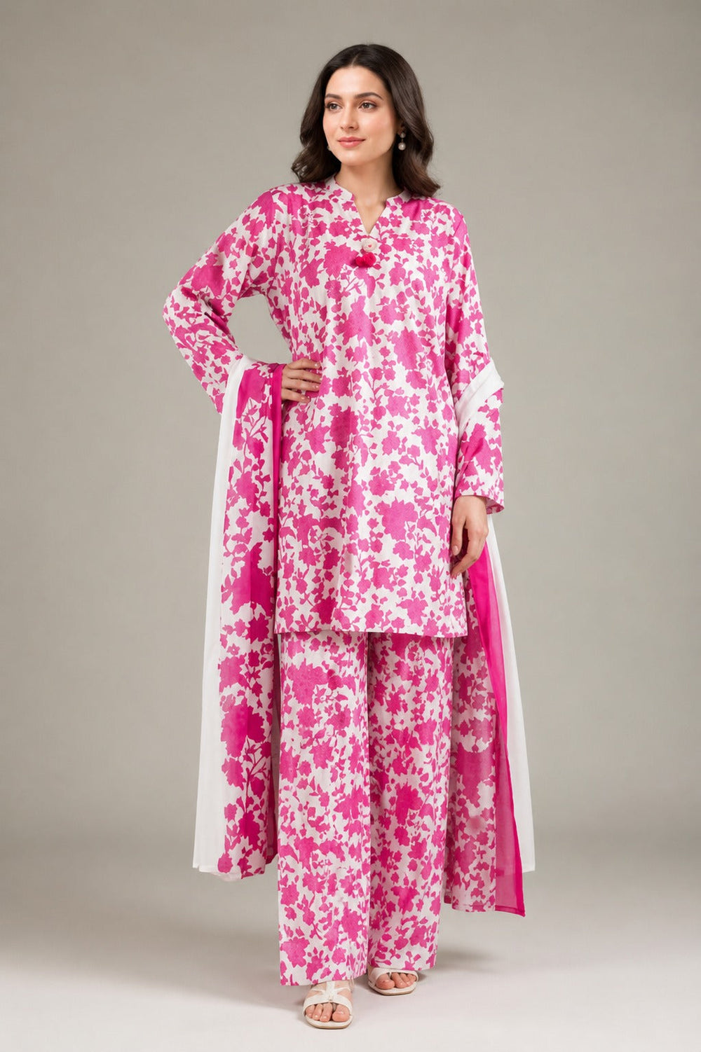 3 Piece BreezeLawn Printed UnStitched Suit with Printed Dupatta & Printed Trouser.