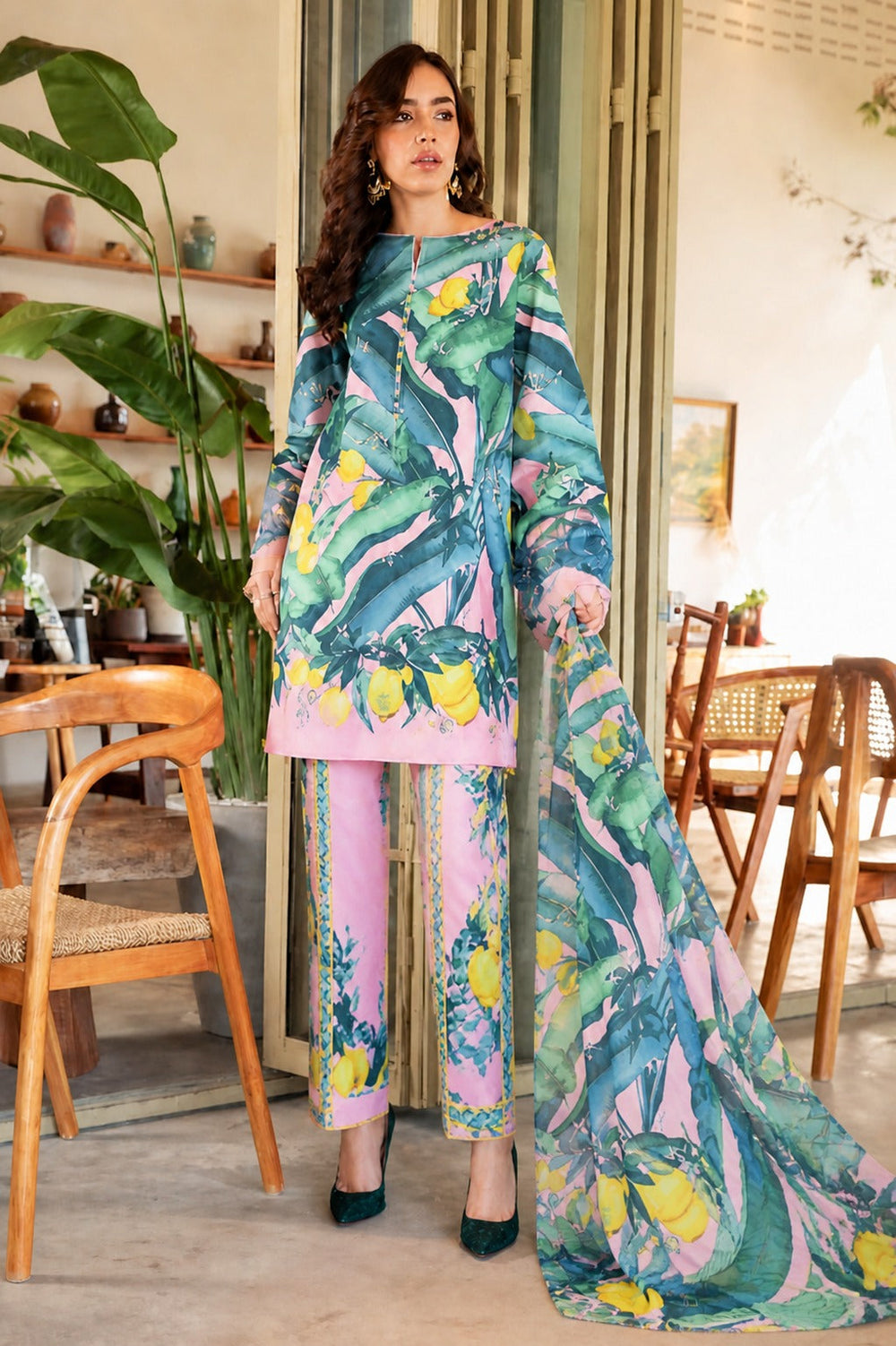 3 Piece BreezeLawn Printed UnStitched Suit with Printed Dupatta & Printed Trouser.