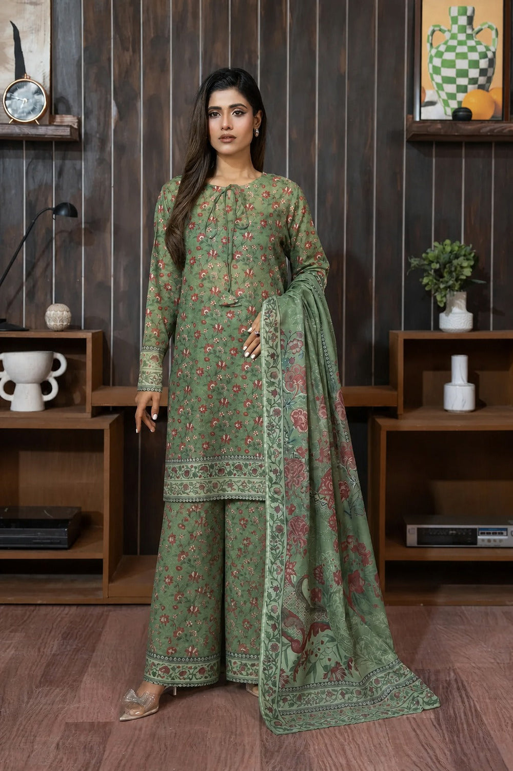 3 Piece BreezeLawn Printed UnStitched Suit with Printed Dupatta & Printed Trouser.