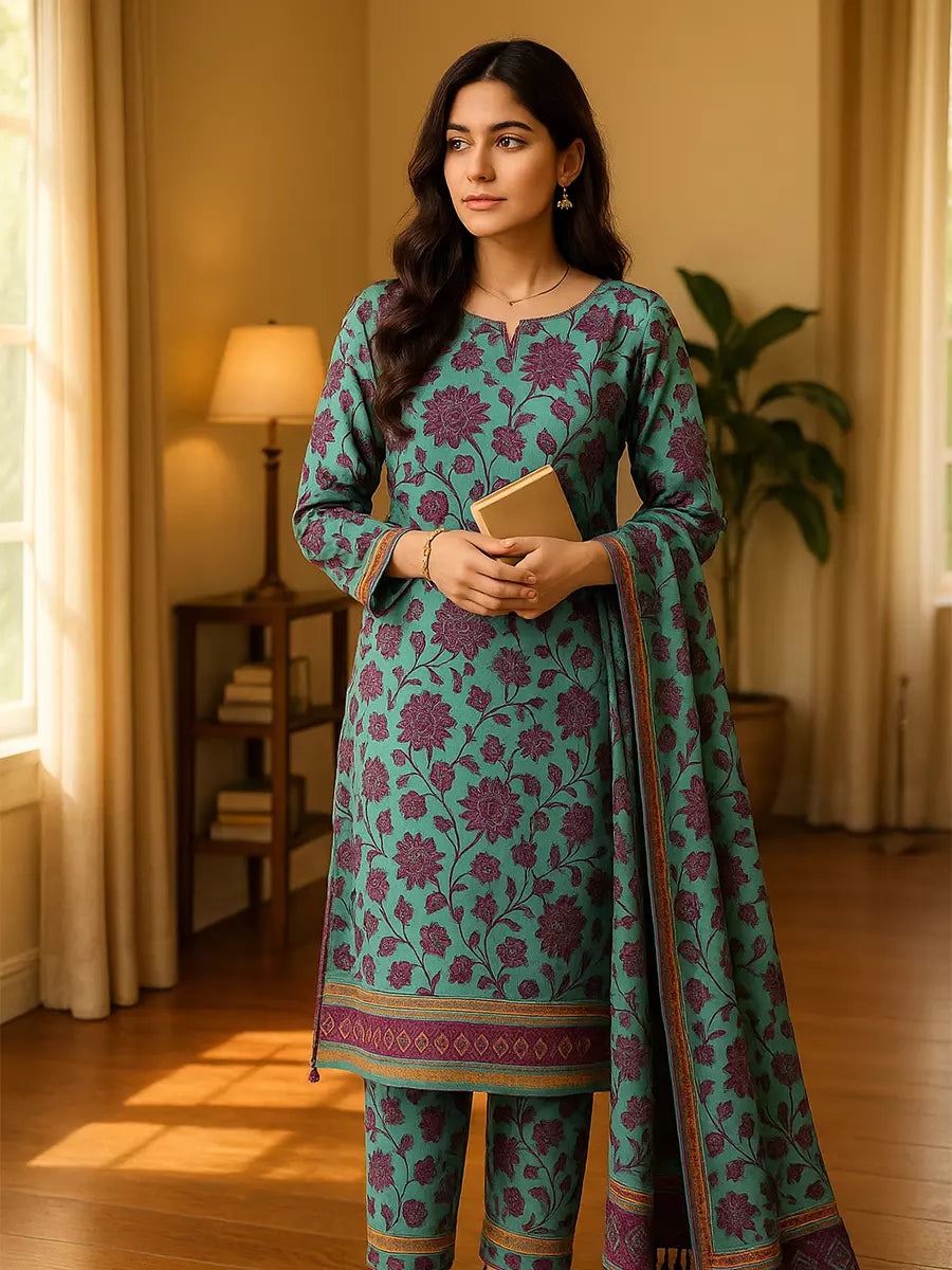 3 Piece BreezeLawn Printed UnStitched Suit with Printed Dupatta & Printed Trouser.
