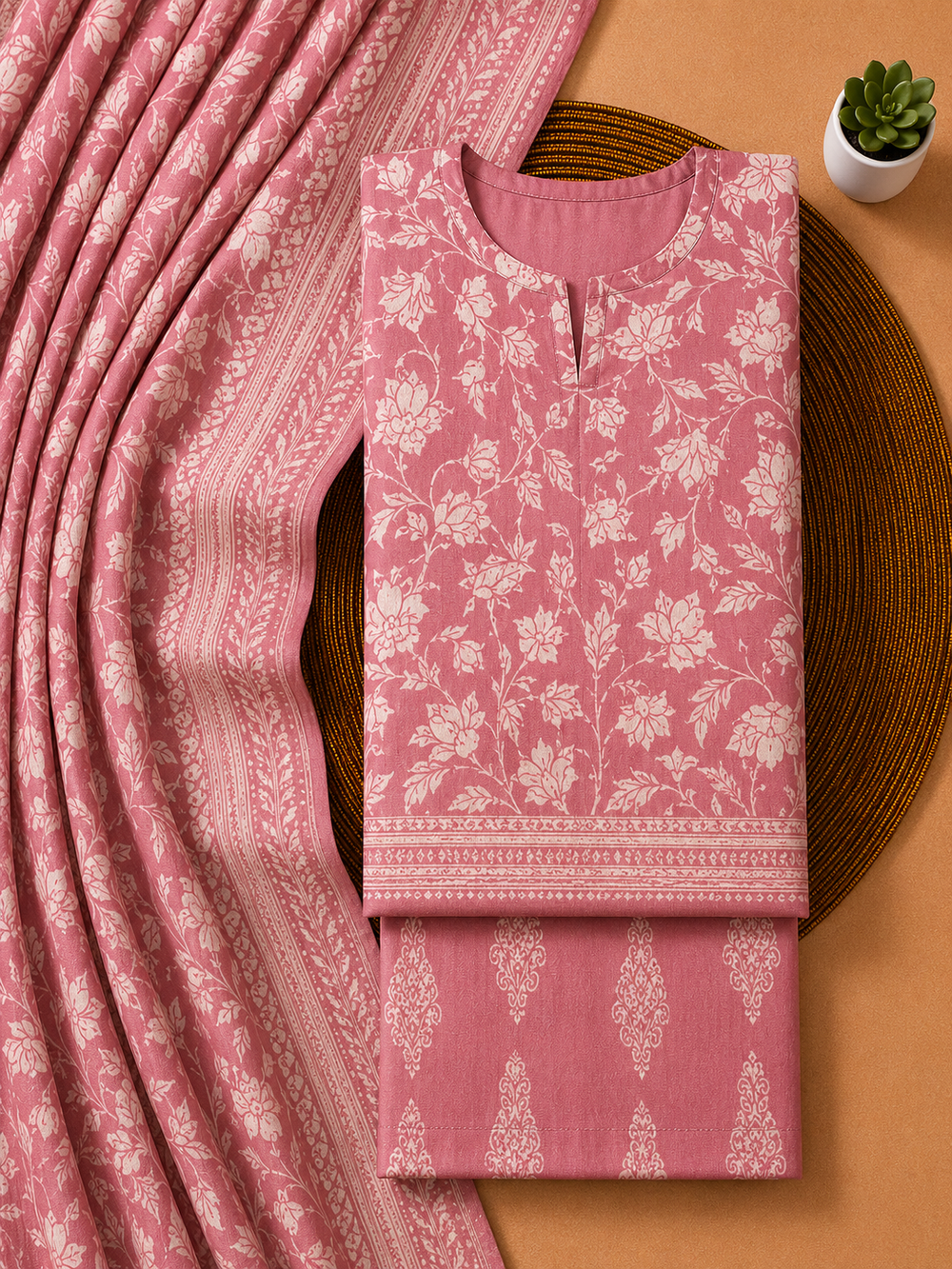 PRINTED 3PCs LAWN SUIT