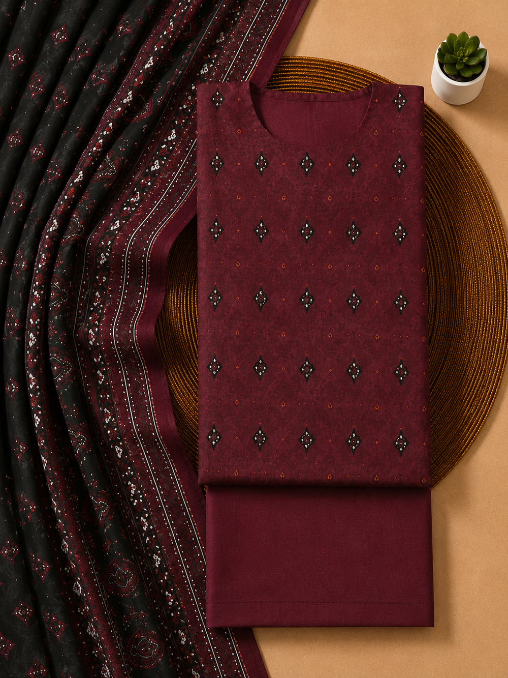 PRINTED 3PCs LAWN SUIT