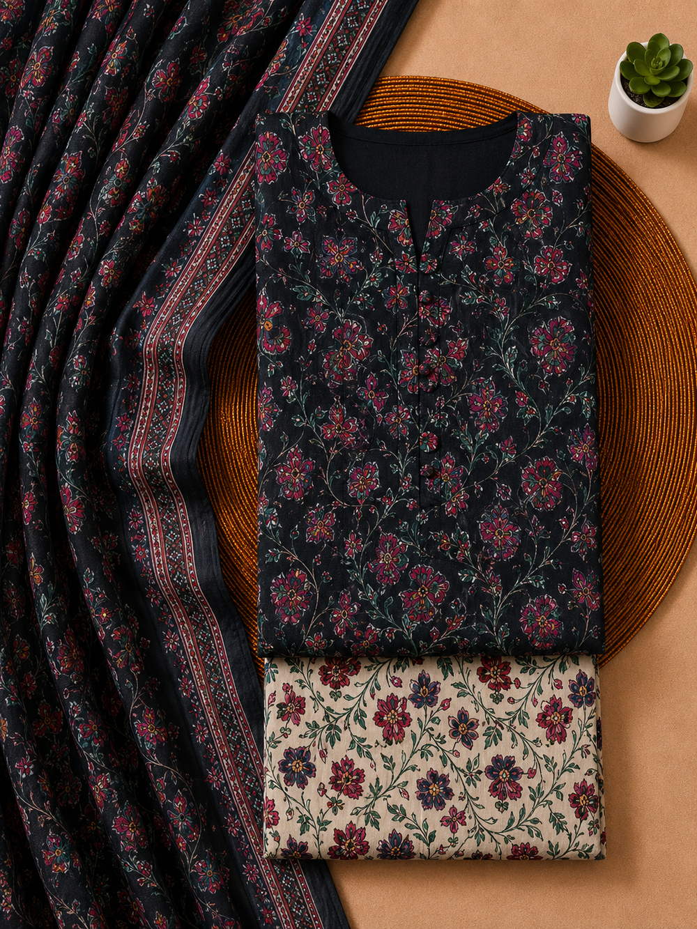PRINTED 3PCs LAWN SUIT