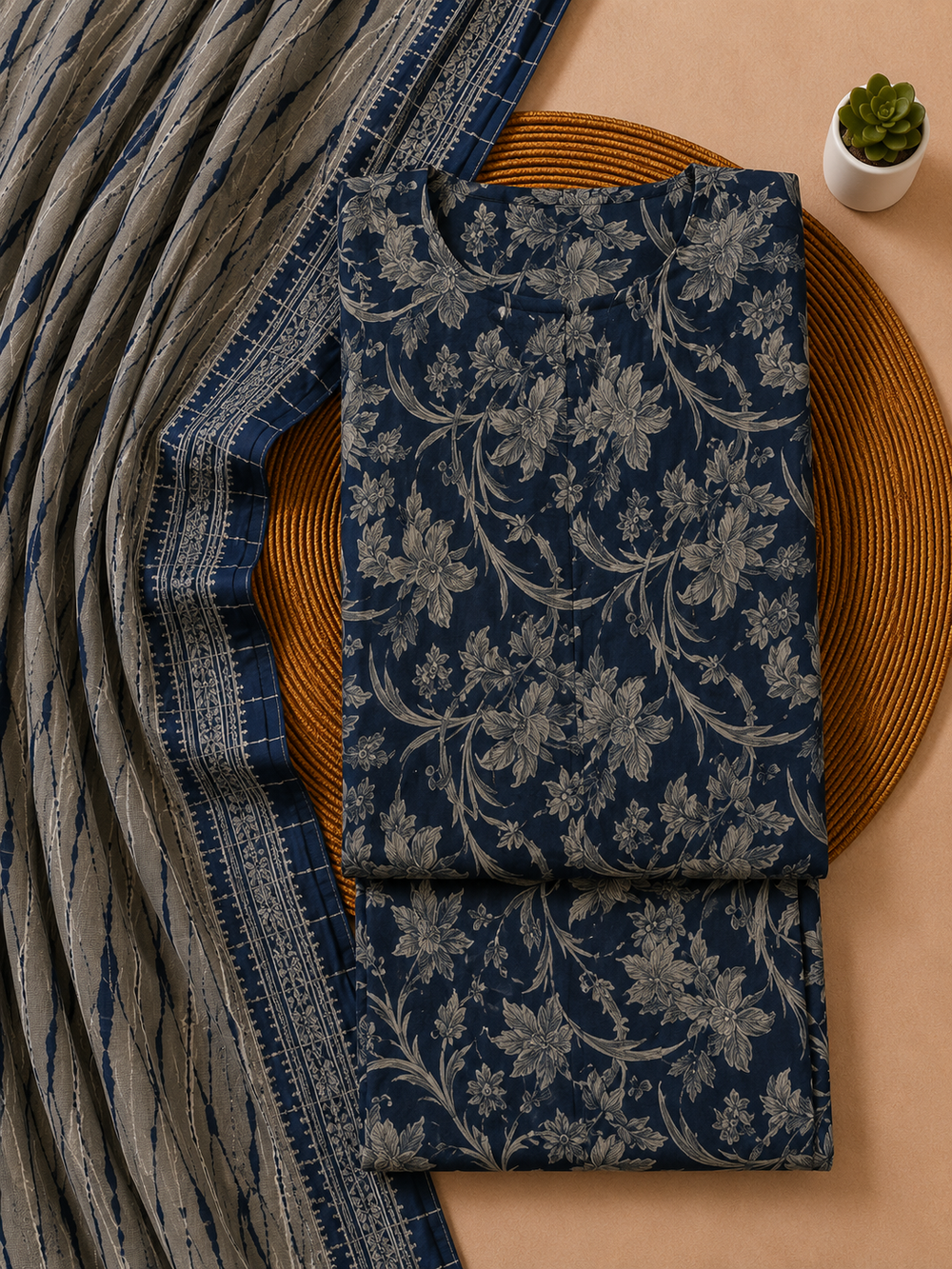 PRINTED 3PCs LAWN SUIT