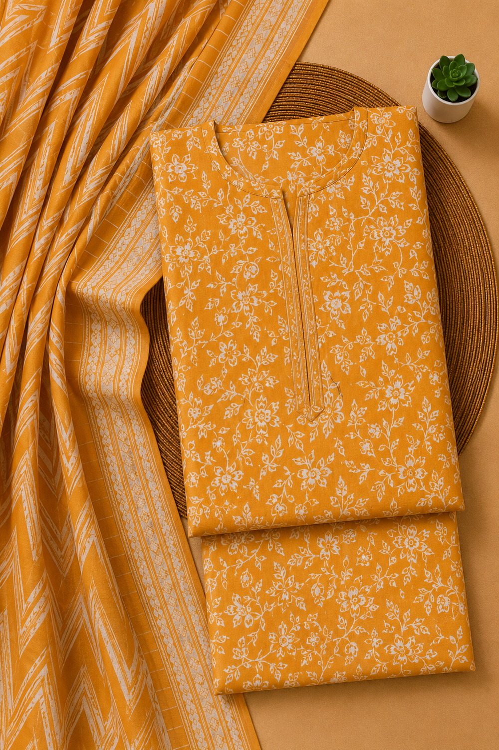 PRINTED 3PCs LAWN SUIT