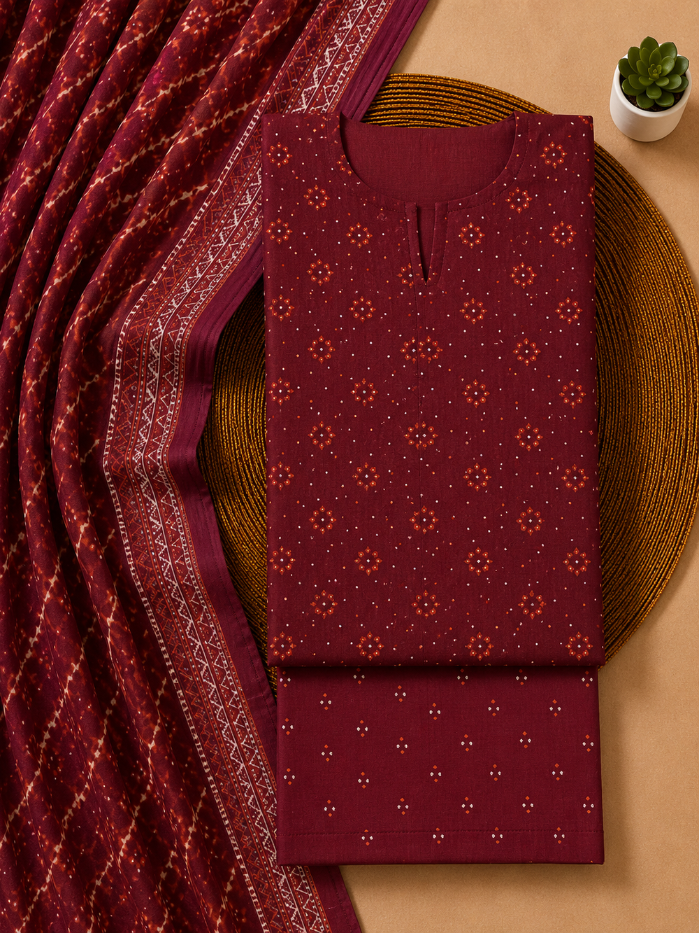 PRINTED 3PCs LAWN SUIT