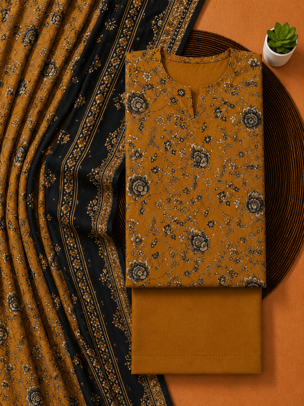 PRINTED 3PCs LAWN SUIT