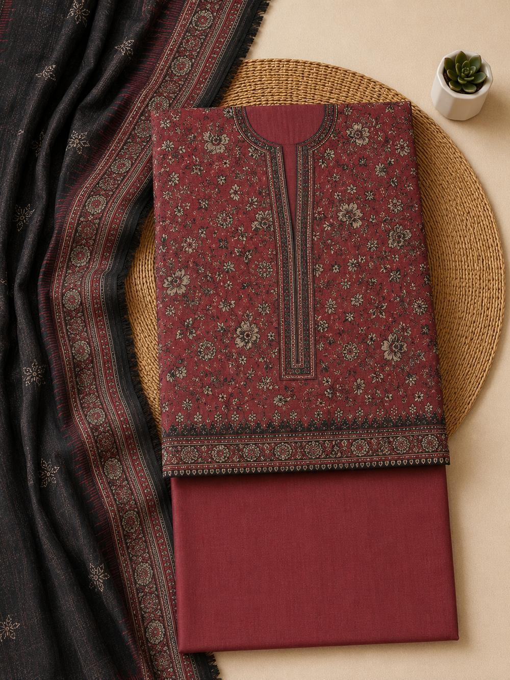 PRINTED 3PCs LAWN SUIT