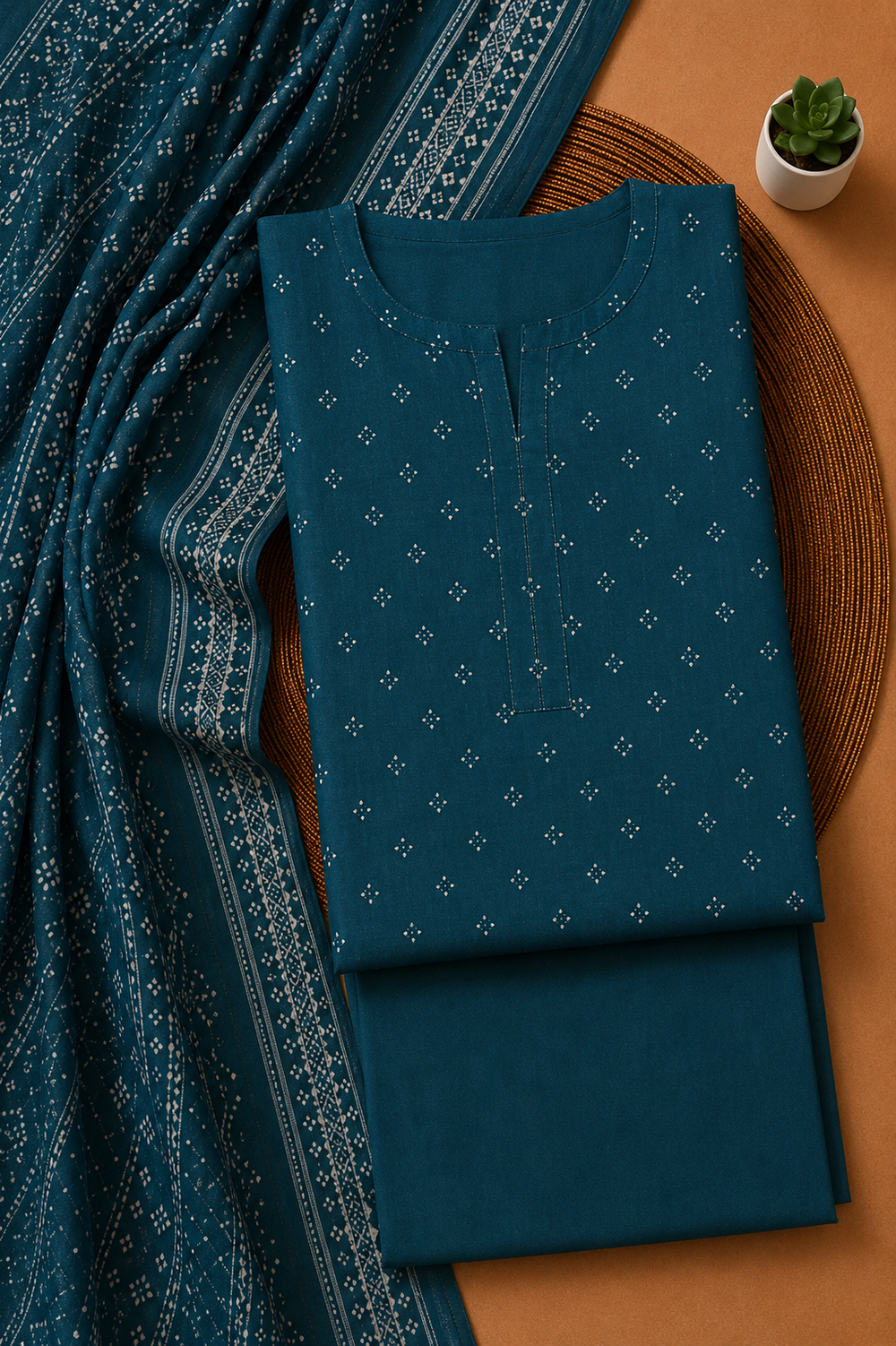 PRINTED 3PCs LAWN SUIT