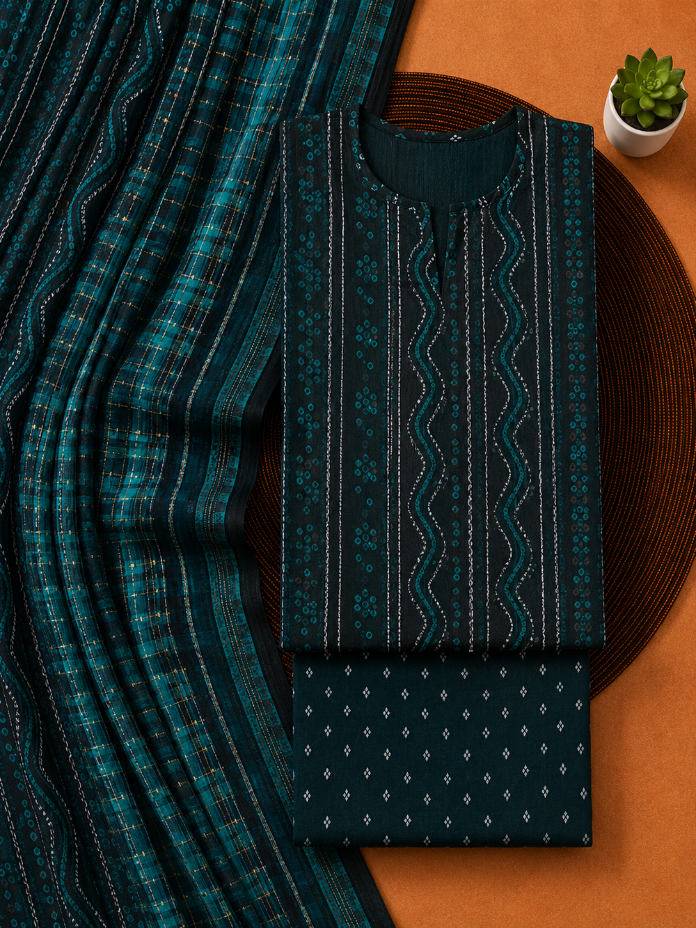 PRINTED 3PCs LAWN SUIT