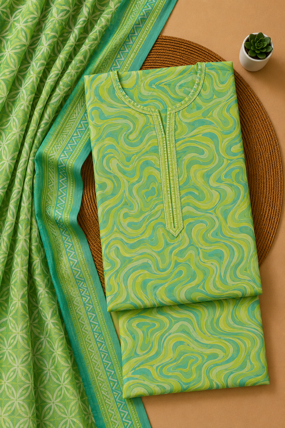 PRINTED 3PCs LAWN SUIT