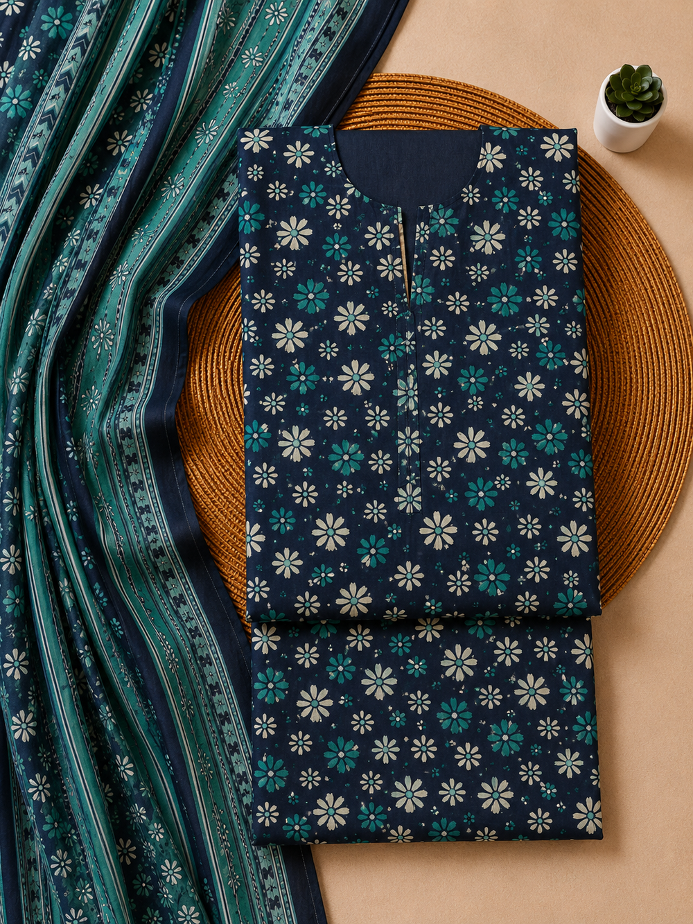 PRINTED 3PCs LAWN SUIT