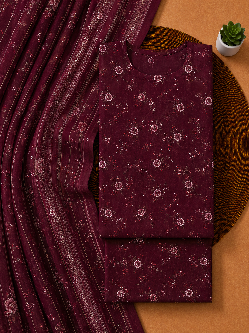 PRINTED 3PCs LAWN SUIT