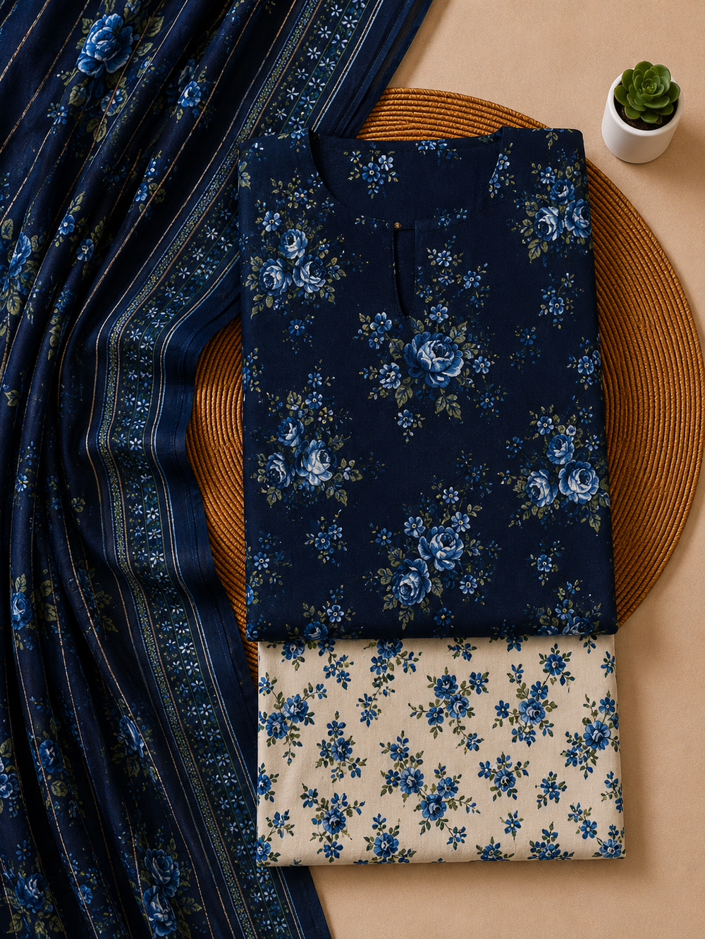PRINTED 3PCs LAWN SUIT
