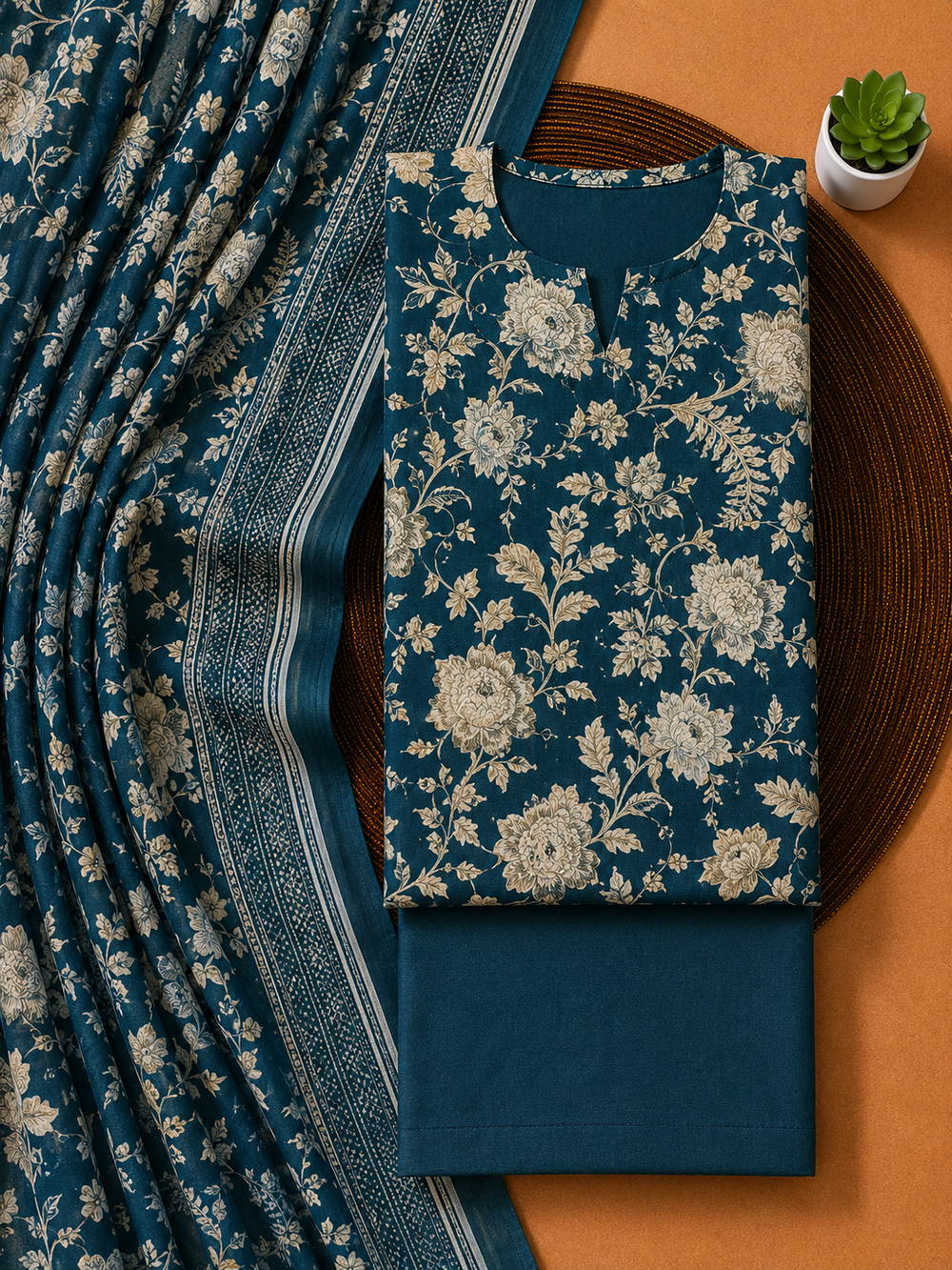 PRINTED 3PCs LAWN SUIT