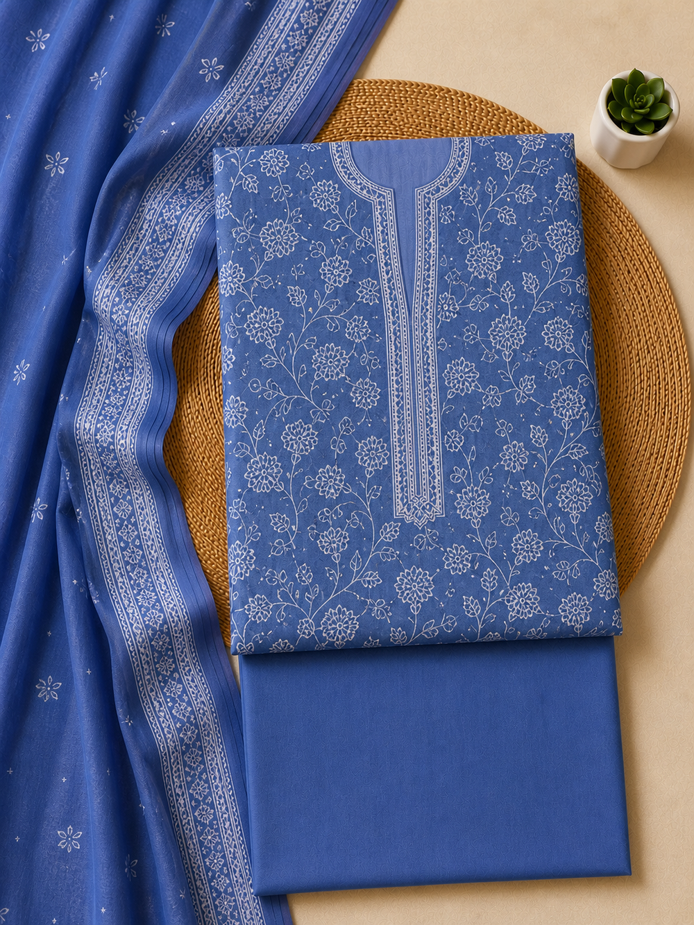 PRINTED 3PCs LAWN SUIT