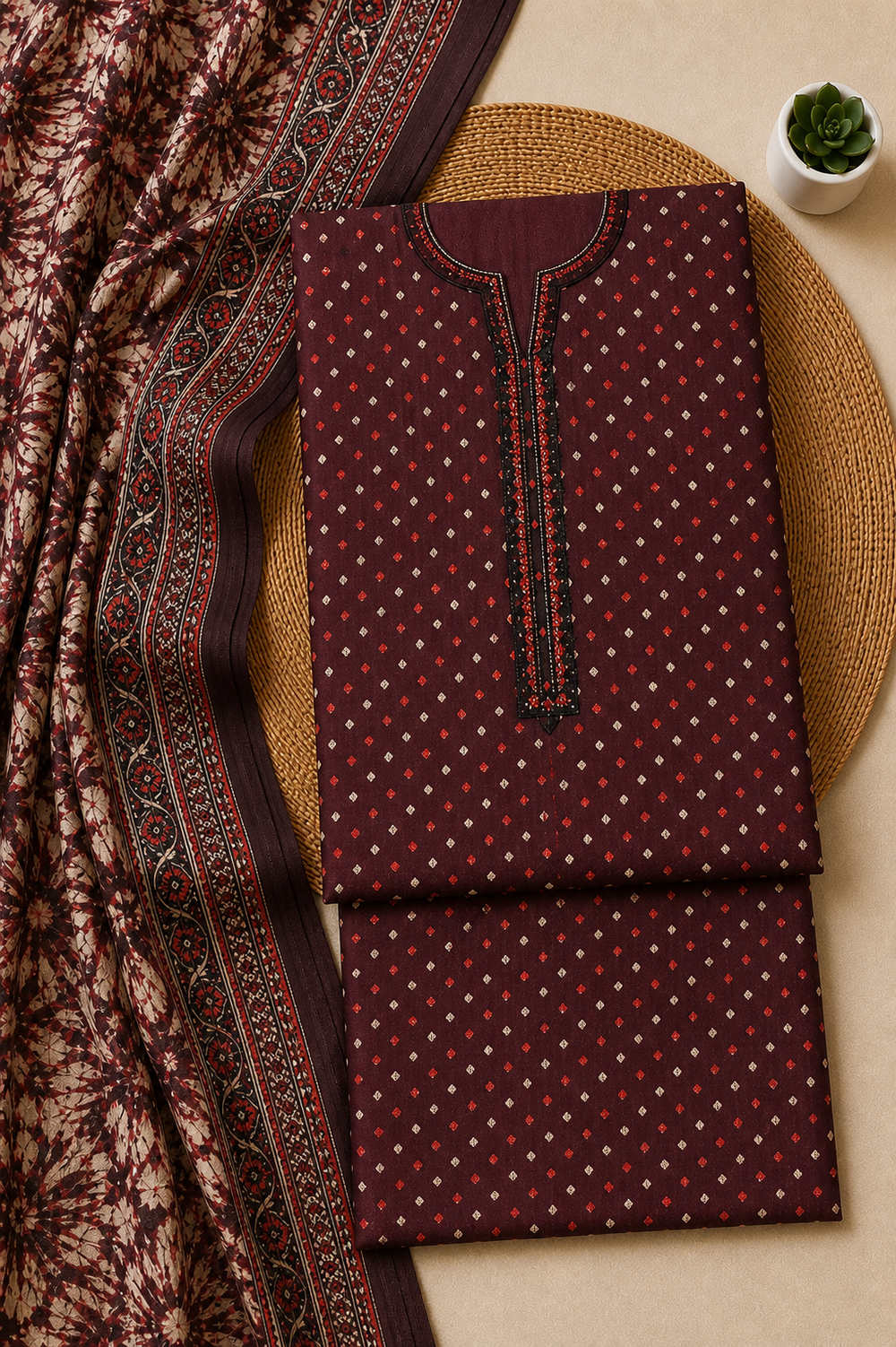 PRINTED 3PCs LAWN SUIT