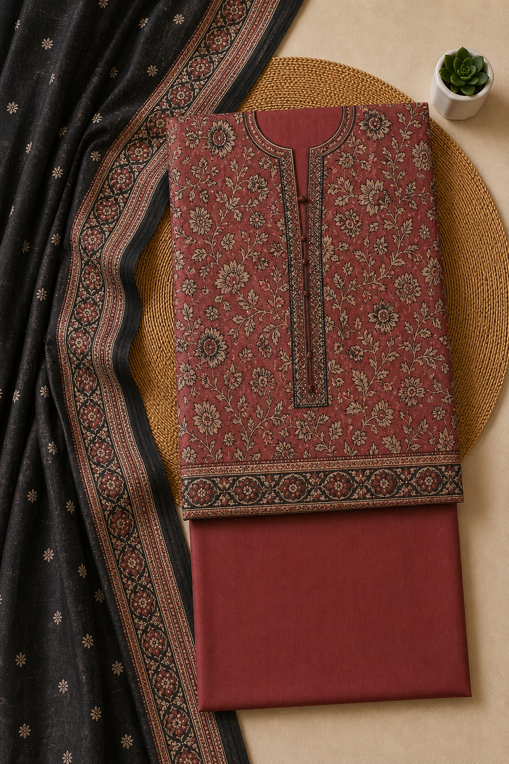 PRINTED 3PCs LAWN SUIT