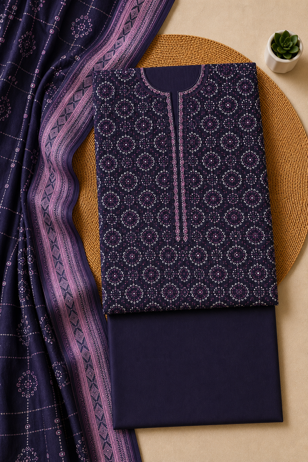 PRINTED 3PCs LAWN SUIT