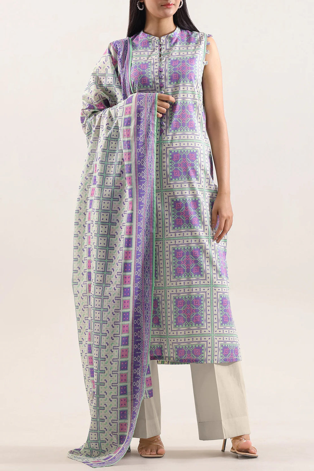 3 Piece Lawn Printed UnStitched Suit